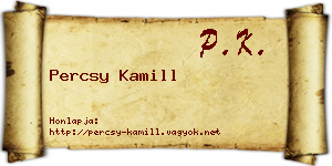 Percsy Kamill névjegykártya